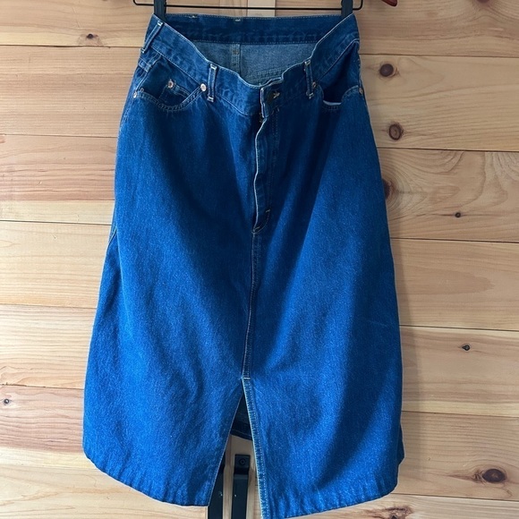 VINTAGE LEE DENIM MIDI SKIRT 90s 100% COTTON - Picture 1 of 5